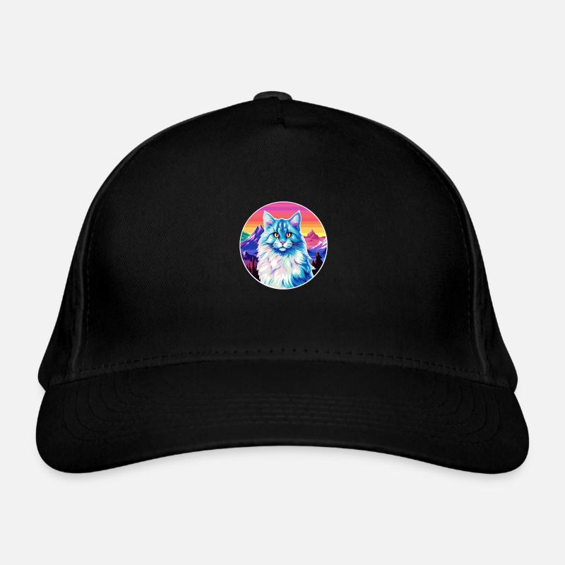 Chat Allemand À Poil Long Coloré Dessin Animé Aquarelle Il Casquette classique bio