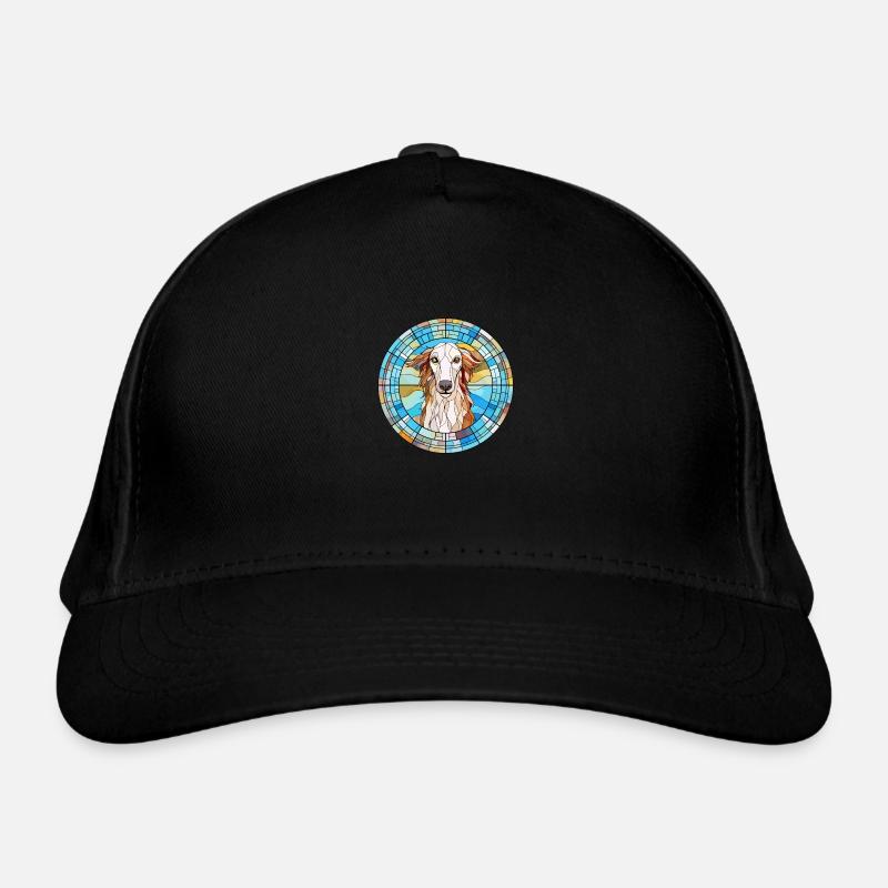 Barzoï chien race vitrail aquarelle colorée Casquette classique bio