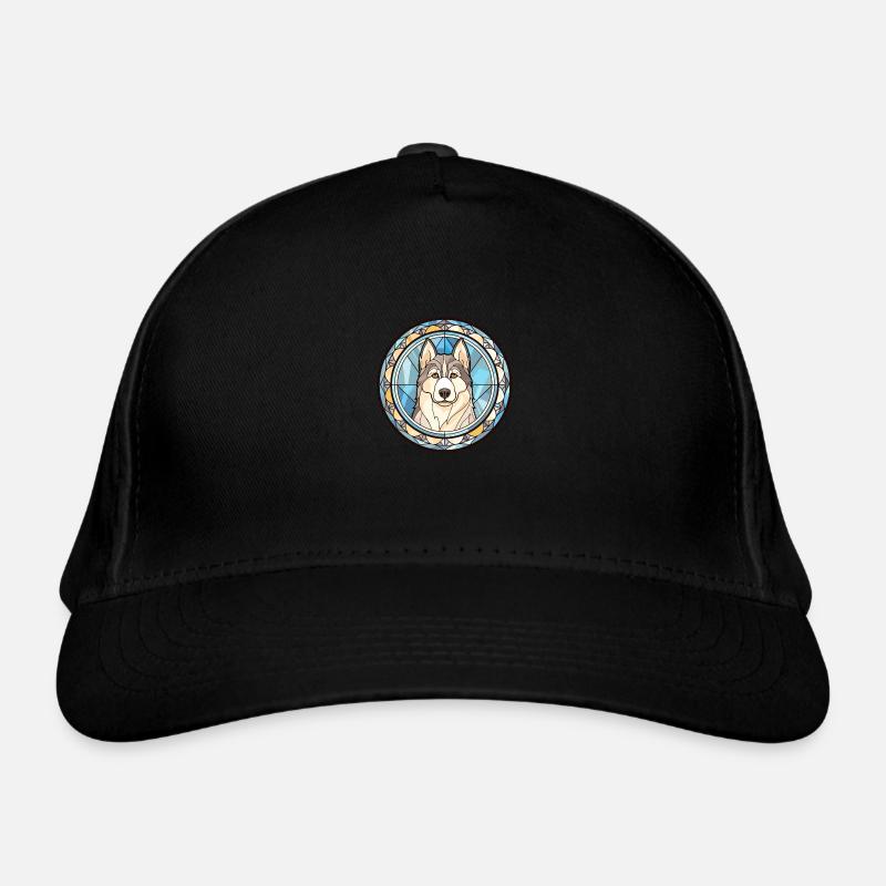 Husky-Hunderasse Buntes Aquarell Bio-Baseballkappe