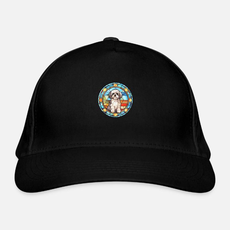 Shih Poo chien race vitrail coloré watercol Casquette classique bio