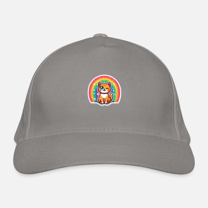 Cute Rainbow Kitty Sticker Organic Baseball Cap