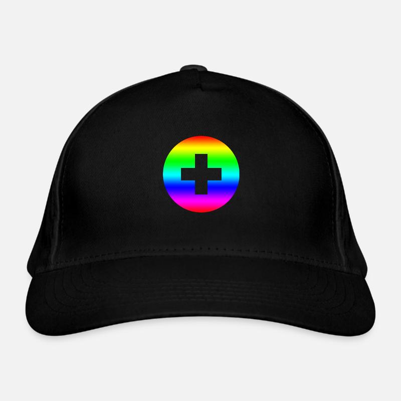 Round rainbow plus cross Organic Baseball Cap