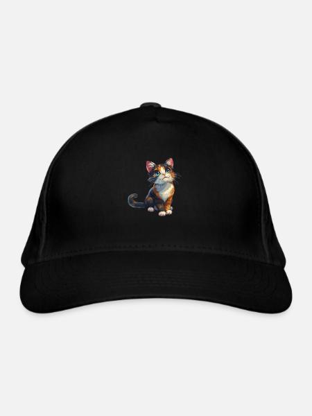 Chaton mignon - Casquette classique bio - noir - Devant