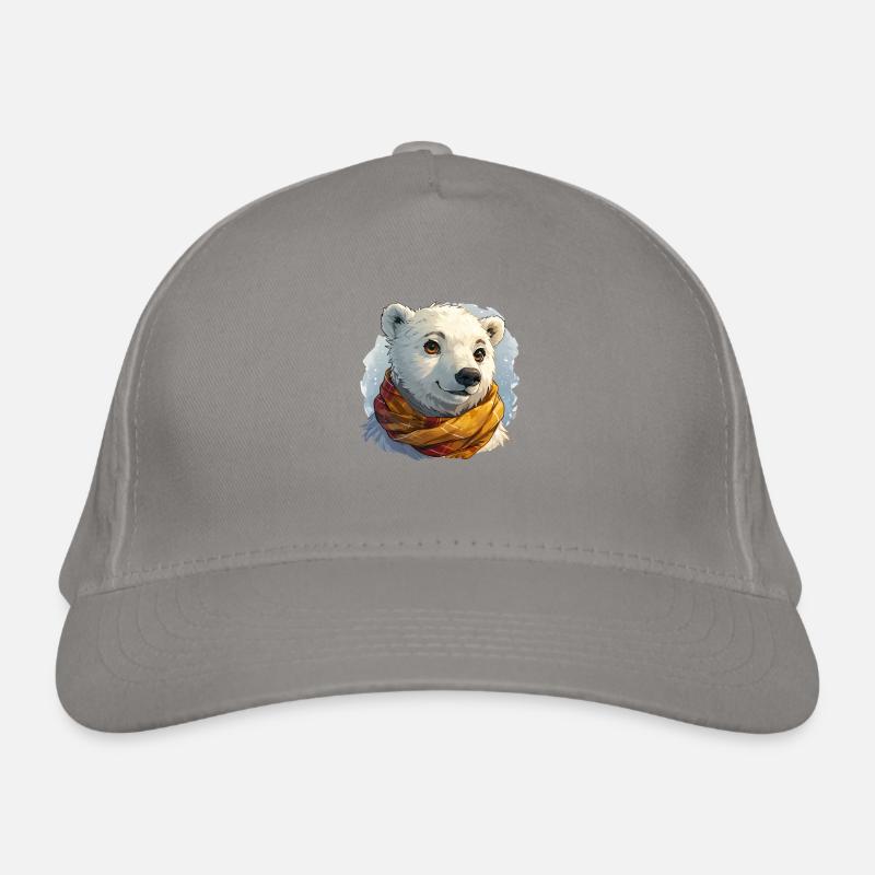 Eisbär mit Schal Bio-Baseballkappe
