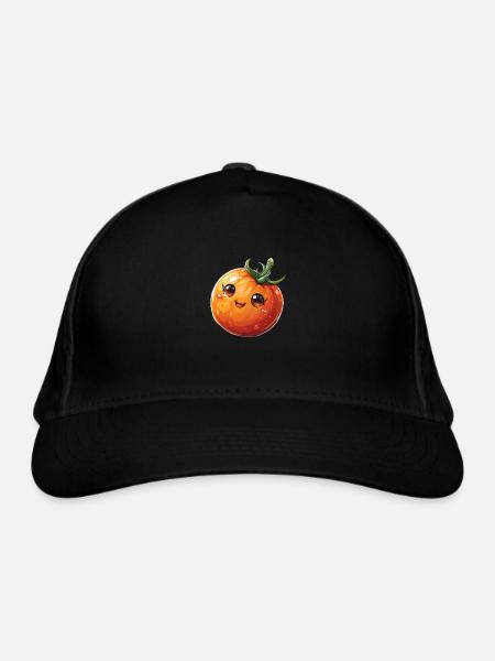 Style bande dessinée heureux de tomate - Casquette classique bio - noir - Devant
