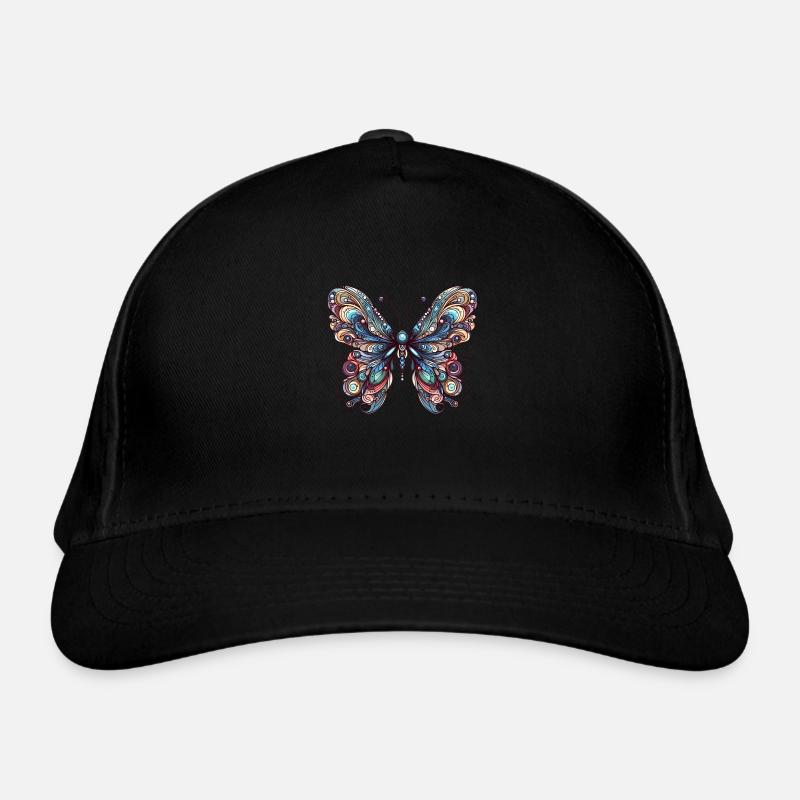 Schauriger Schmetterling mit Totenkopf Bio-Baseballkappe