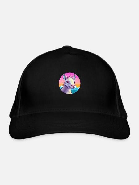 Aardvark Watercolor Cartoon Kawaii Pet Animal Colo - Organic Baseball Cap - black - Front