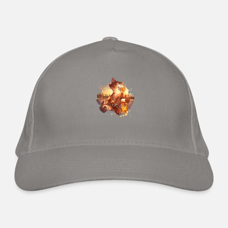 Paws & Pints : Chat avec tee-shirt à bière Casquette classique bio