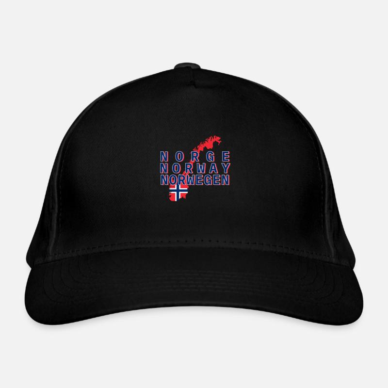 Norway 3 lettering with map 1 Organic Baseball Cap