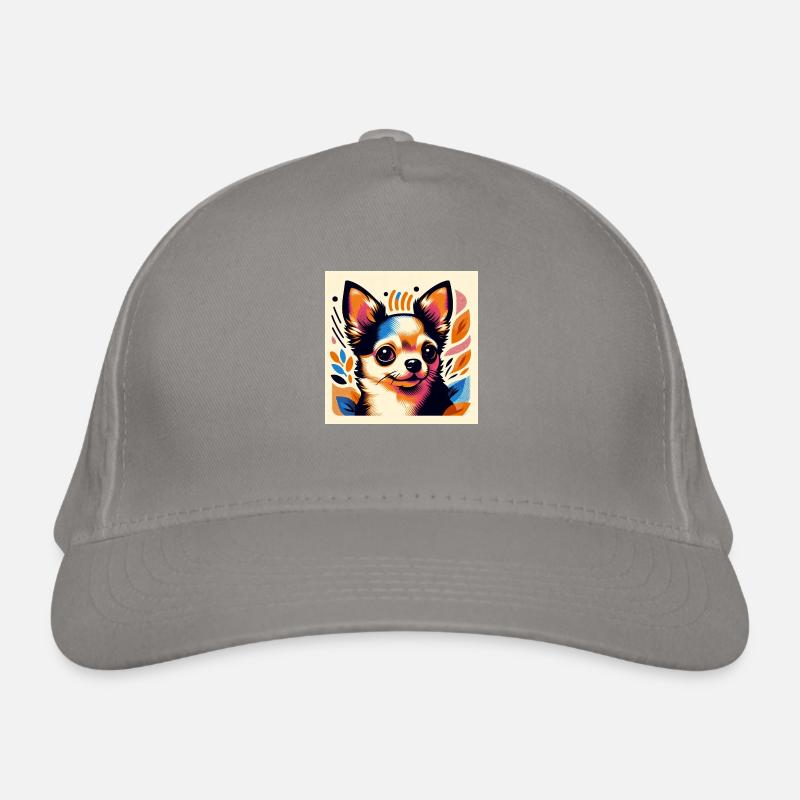 Chihuahua Risographie Vektorstyle 2 Bio-Baseballkappe