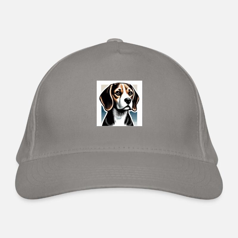 Beagle Risography Vector Style Organic Baseball Cap