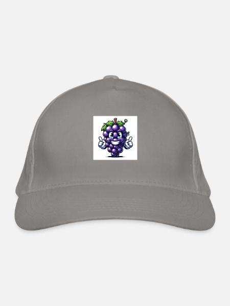 Grapes - Organic Baseball Cap - light grey - Front