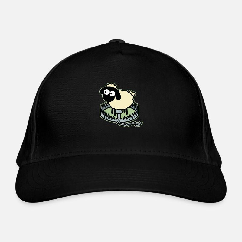 Cute sheep in a wolf - Organic Baseball Cap - black