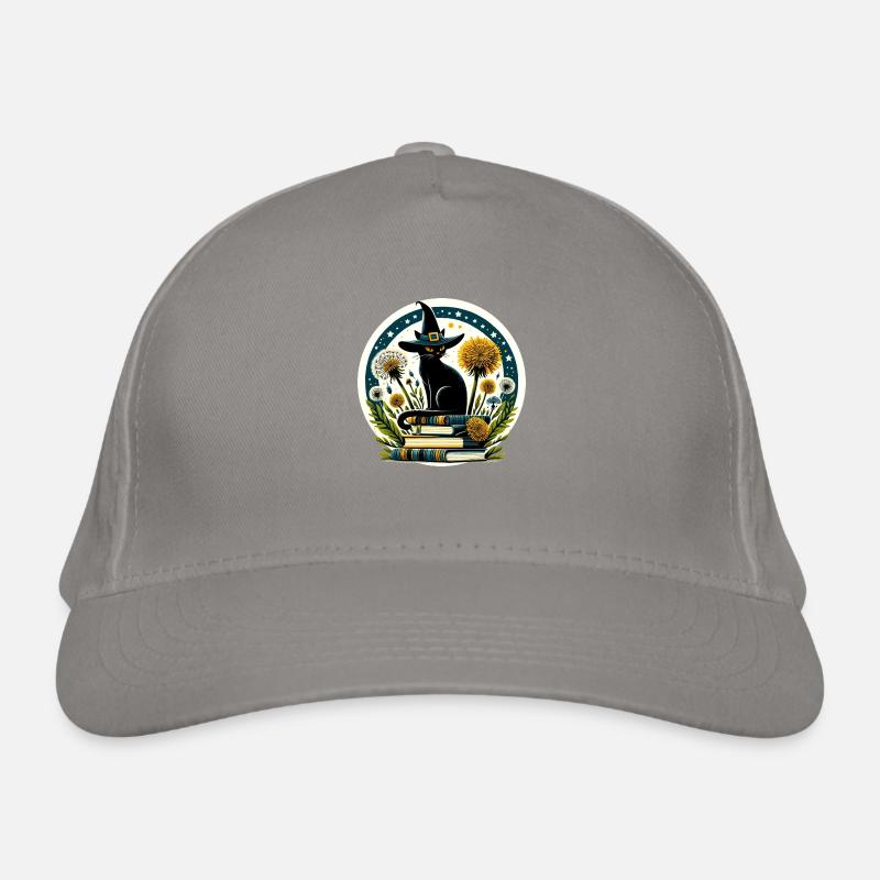 Bookish Cat Witch Organic Baseball Cap