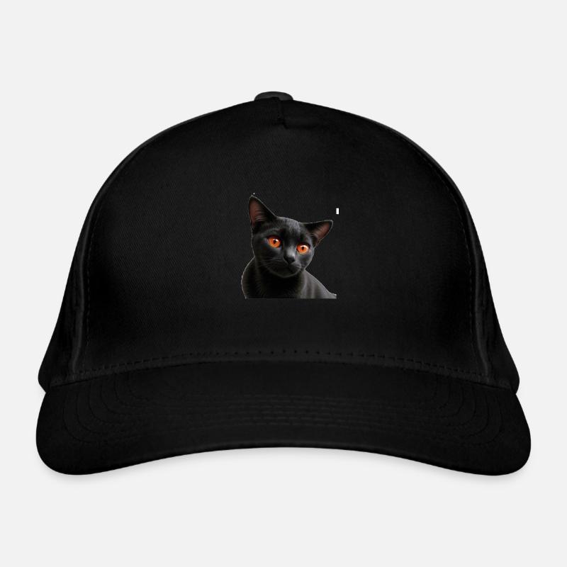 Schwarze Katze Bio-Baseballkappe