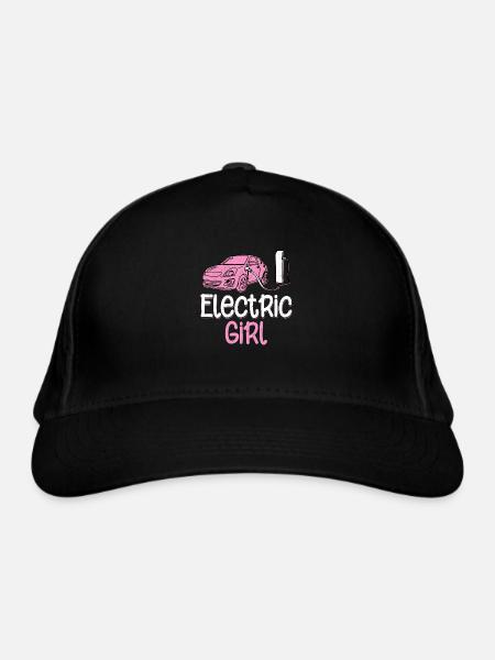 Elektrisk pige EV-chauffør til elektrisk køretøj - Øko-baseballcap - sort - Foran