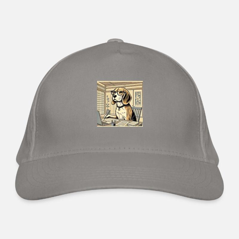 Beagle au bureau - style ukiyo-e Casquette classique bio