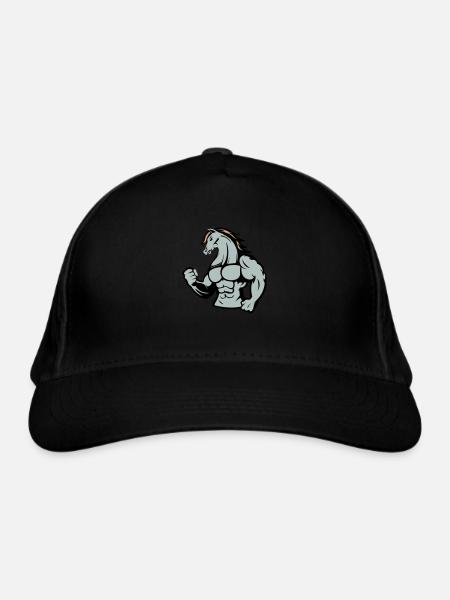 Horse Strong - Organic Baseball Cap - black - Front