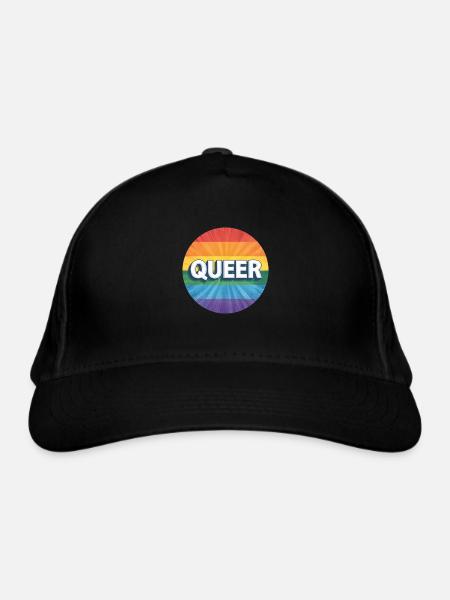 LGBTQ Queer - Bio-Baseballkappe - Schwarz - Vorne