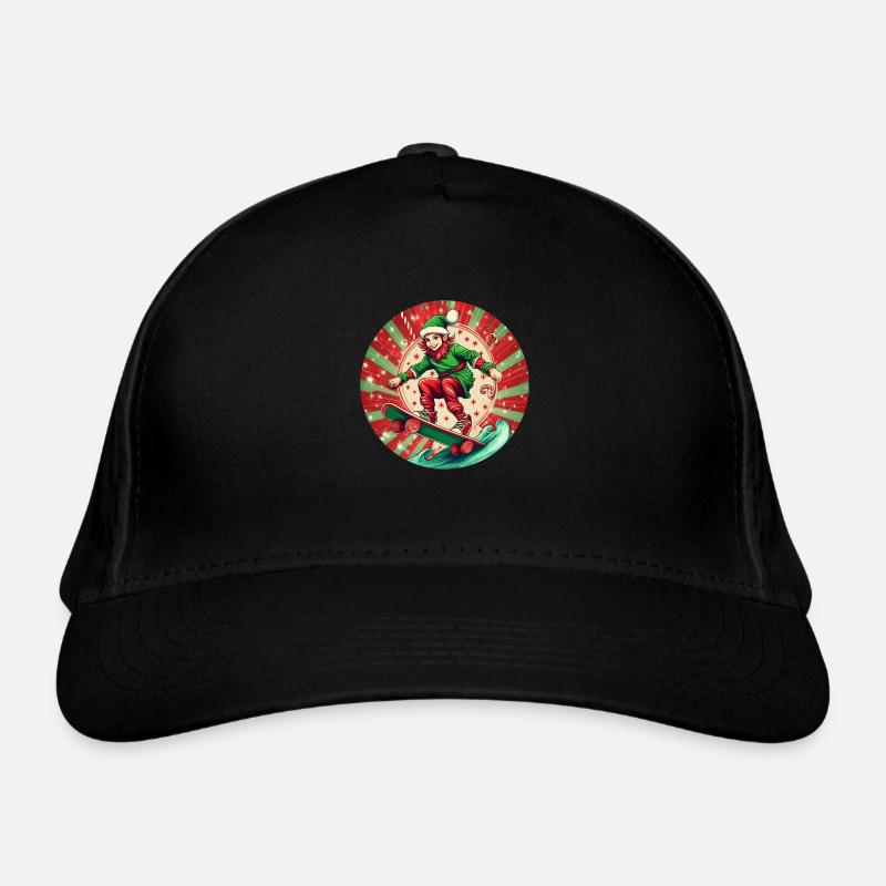 Elfe de Noël Skateboard Casquette classique bio