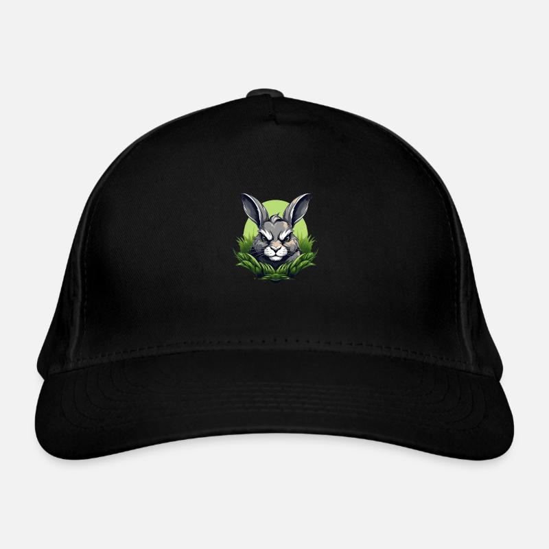 Wild angry rabbit combative motivational sport Organic Baseball Cap