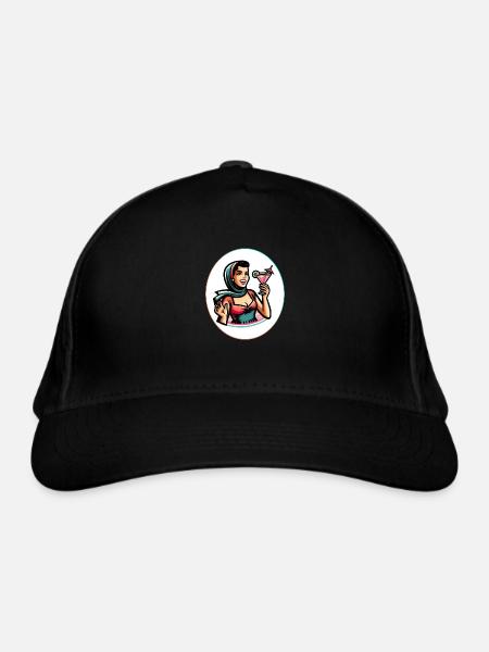 Femme des années soixante - Casquette classique bio - noir - Devant