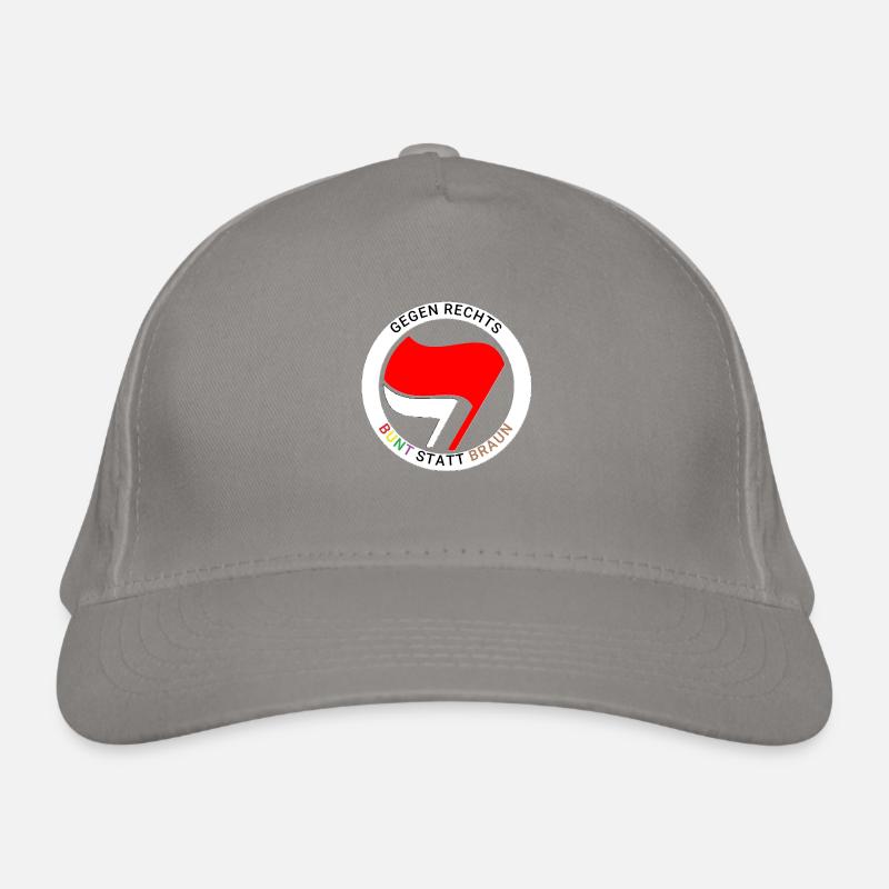 Antifa - Coloré au lieu de marron - anneau blanc Casquette classique bio