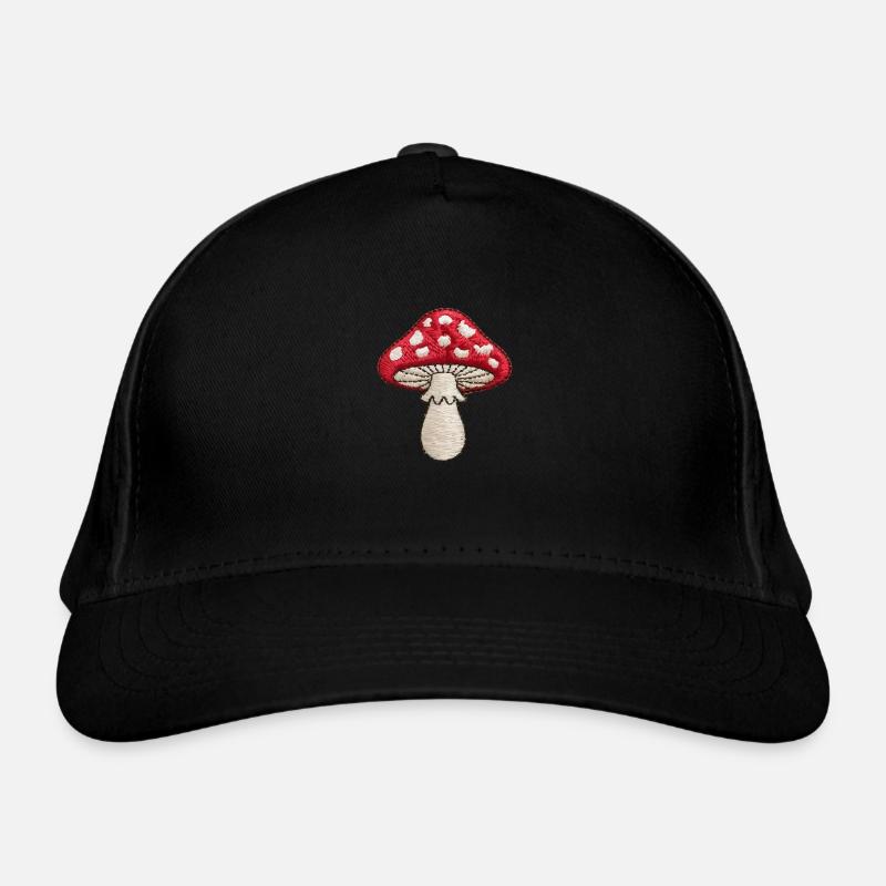Embroidered Mushroom Organic Baseball Cap