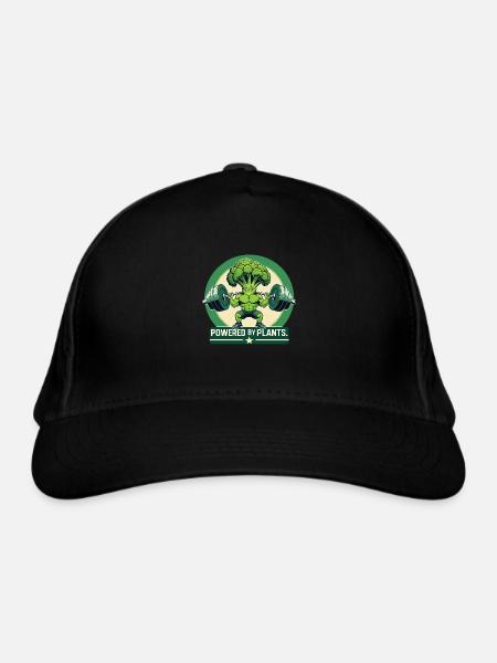 Alimenté par des protéines – Fun Fitness Brocoli - Casquette classique bio - noir - Devant