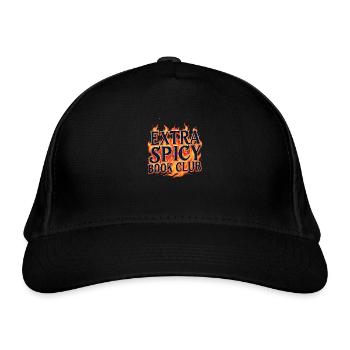 Extra Spicy Book Club – Buch & Chili Design - Organic Baseball Cap - black - Front