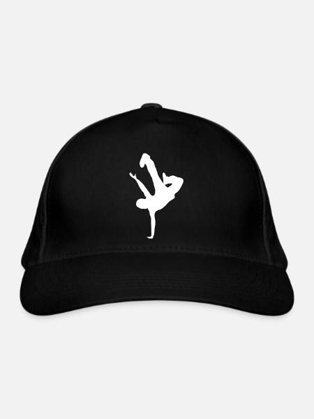 Akrobatischer Silhouette Druck - Bio-Baseballkappe - Schwarz
