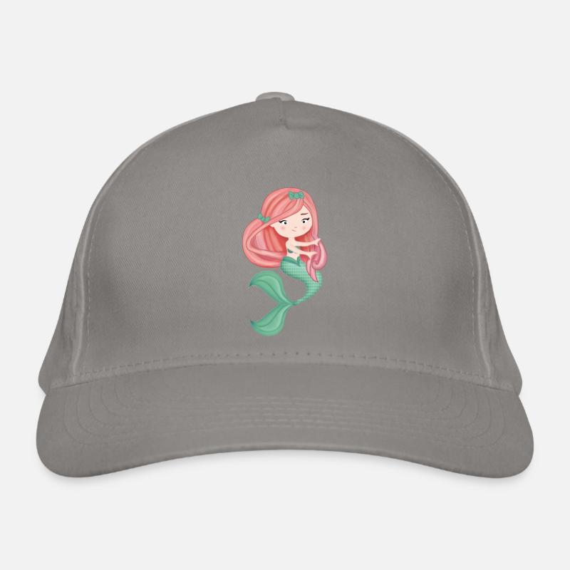 Petite sirene chevelure rousse queue verte Casquette classique bio