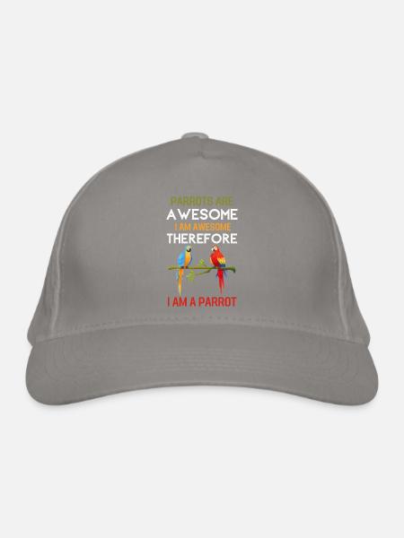 Tropischer Vogel Lustiges Ara Geschenk Papagei - Bio-Baseballkappe - Hellgrau - Vorne