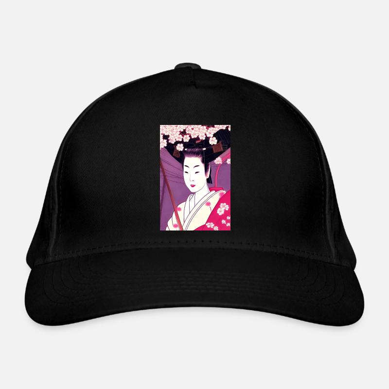 Geisha 4 - Bio-Baseballkappe - Schwarz
