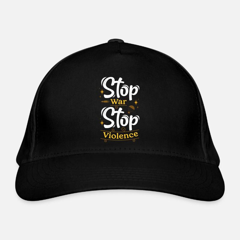 Stop war Stop violence - Organic Baseball Cap - black
