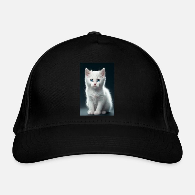 Chaton blanc Casquette classique bio
