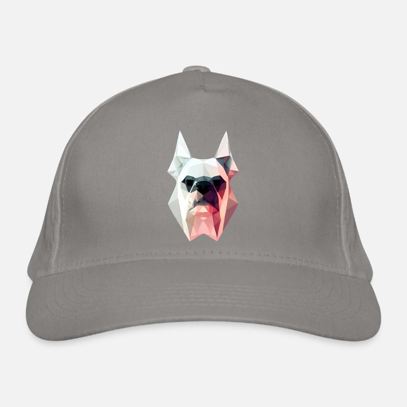 Polygon Design Bulldogge Tierkopf farbig Bio-Baseballkappe