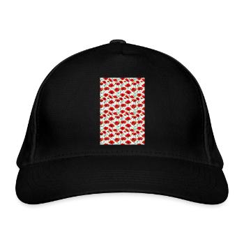 Poppy Pattern - Organic Baseball Cap - black - Front