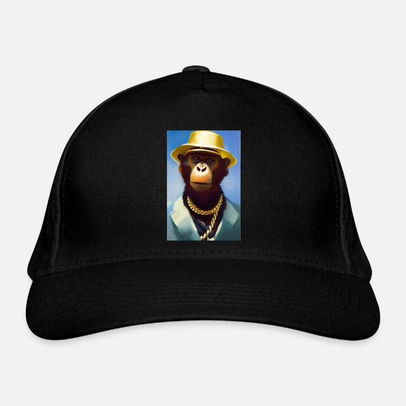 Cool monkey with gold chain Organic Baseball Cap