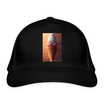 Eiscreme - Bio-Baseballkappe - Schwarz - Vorne