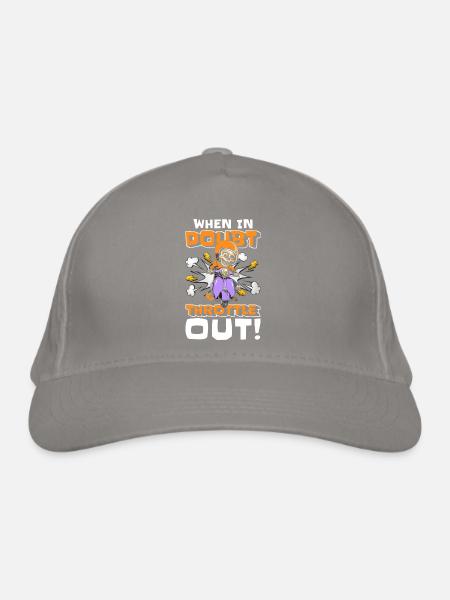 Retro Cartoon Character Cartoon Illustration - Organic Baseball Cap - light grey - Front