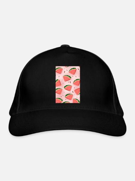 Tranches de pastèque - Casquette classique bio - noir - Devant