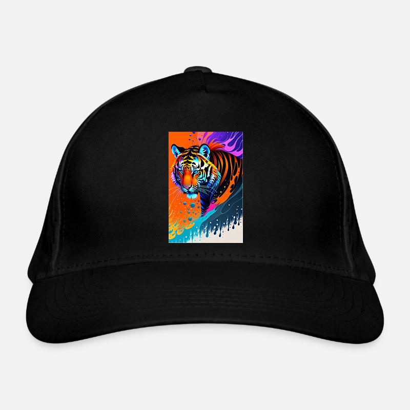 Art coloré Potrait Tiger 1 Casquette classique bio