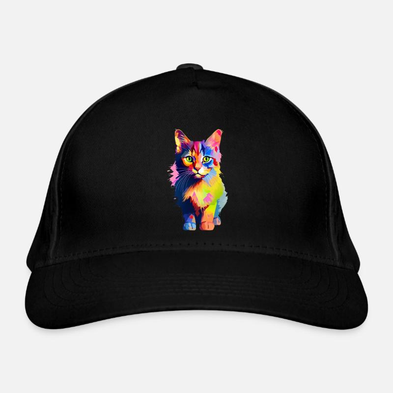 Tierisch bunte Katze Bio-Baseballkappe