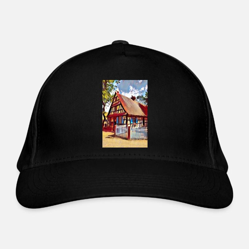 Elsässische Hauszeichnung Bio-Baseballkappe