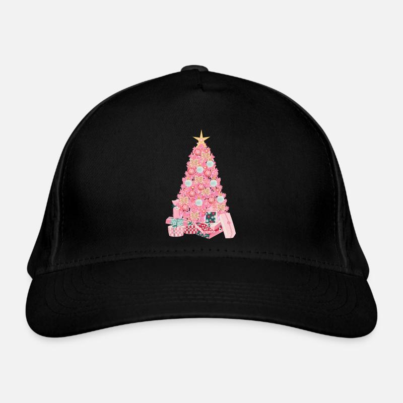 Pink Fir Tree - Organic Baseball Cap - black