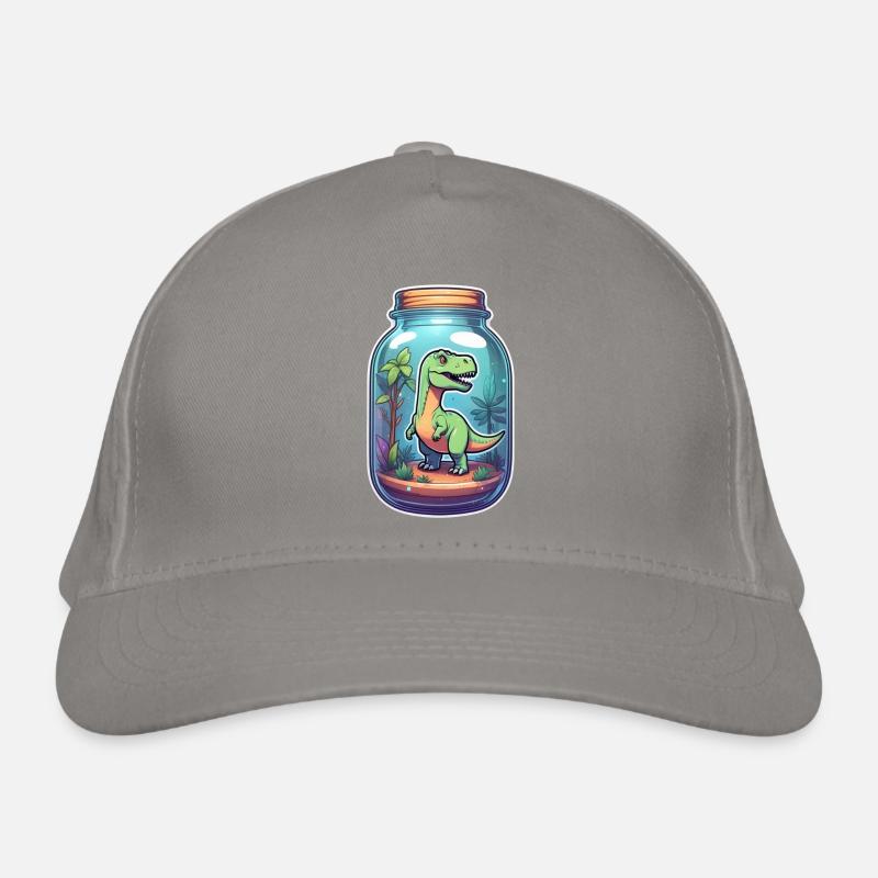 Dinosaurier in einem Cartoon-Glas Bio-Baseballkappe