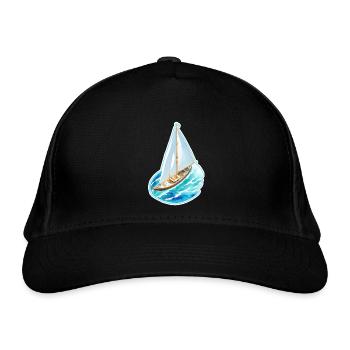 Segelschiff - Bio-Baseballkappe - Schwarz - Vorne