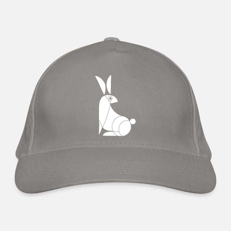 Funny White Rabbit Organic Baseball Cap