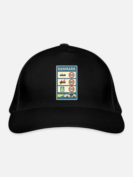 Dänemark Schild Verkehrsregeln Grenze - Øko-baseballcap - sort